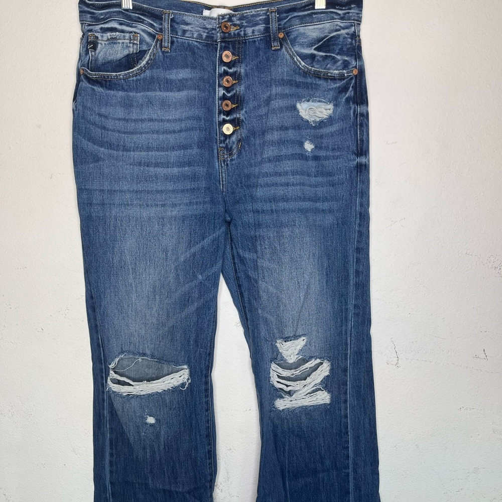 MIDI rise loose leg distressed Vici Dolls jeans
